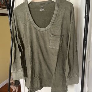 aerie medium green oversized shirt